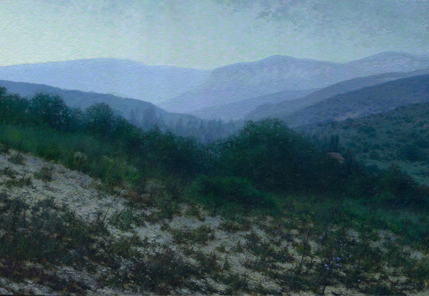 Rainy-morning-The-Crimea-oil-painting-landscape-mountains-artist-Daniil-Belov-2