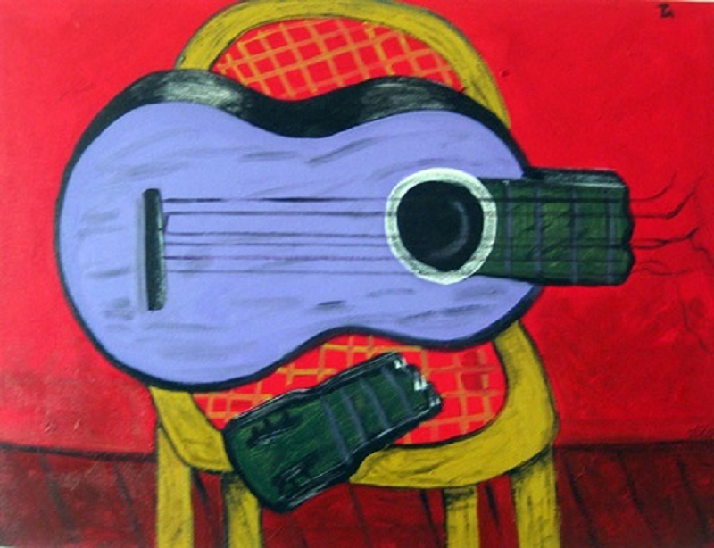 FranciscoVidal Broken guitar12acryliconcanvas24x18png